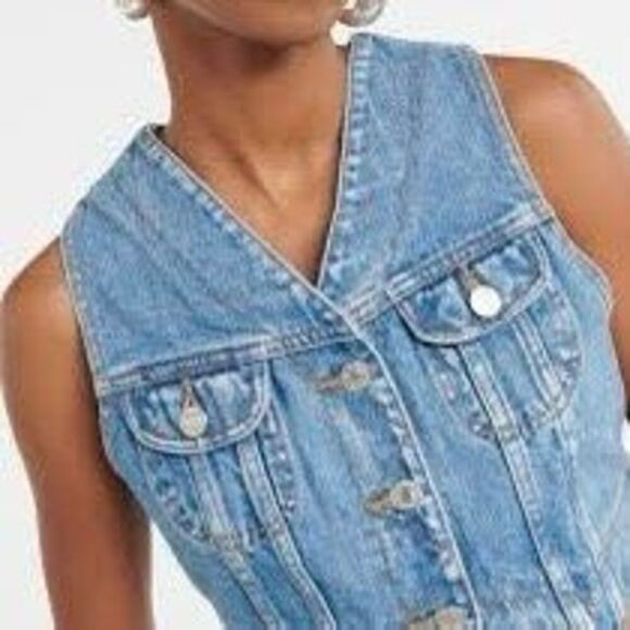NWT RE/DONE Micro Trucker Cotton denim Vest. Size L - Picture 3 of 10